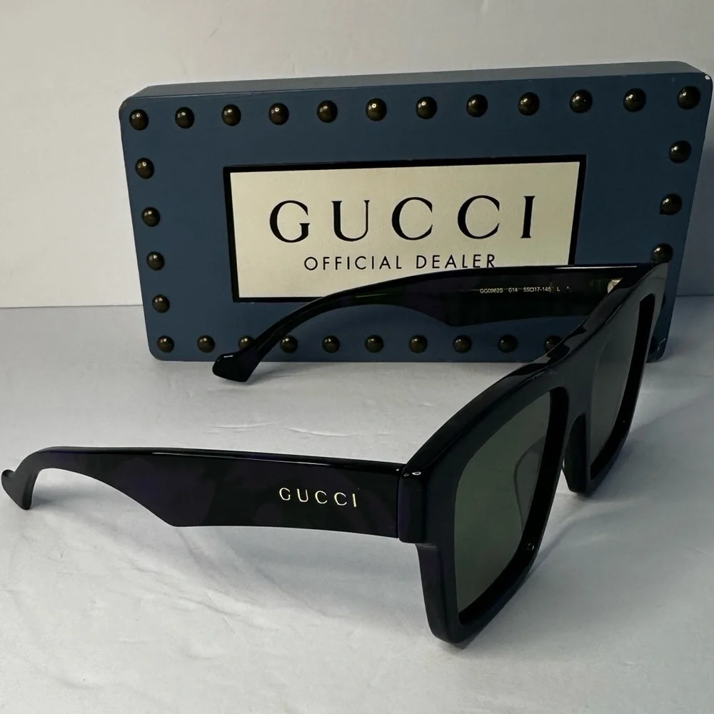 Gucci Men's GG0962Sm Acetate Rectangle Sunglasses